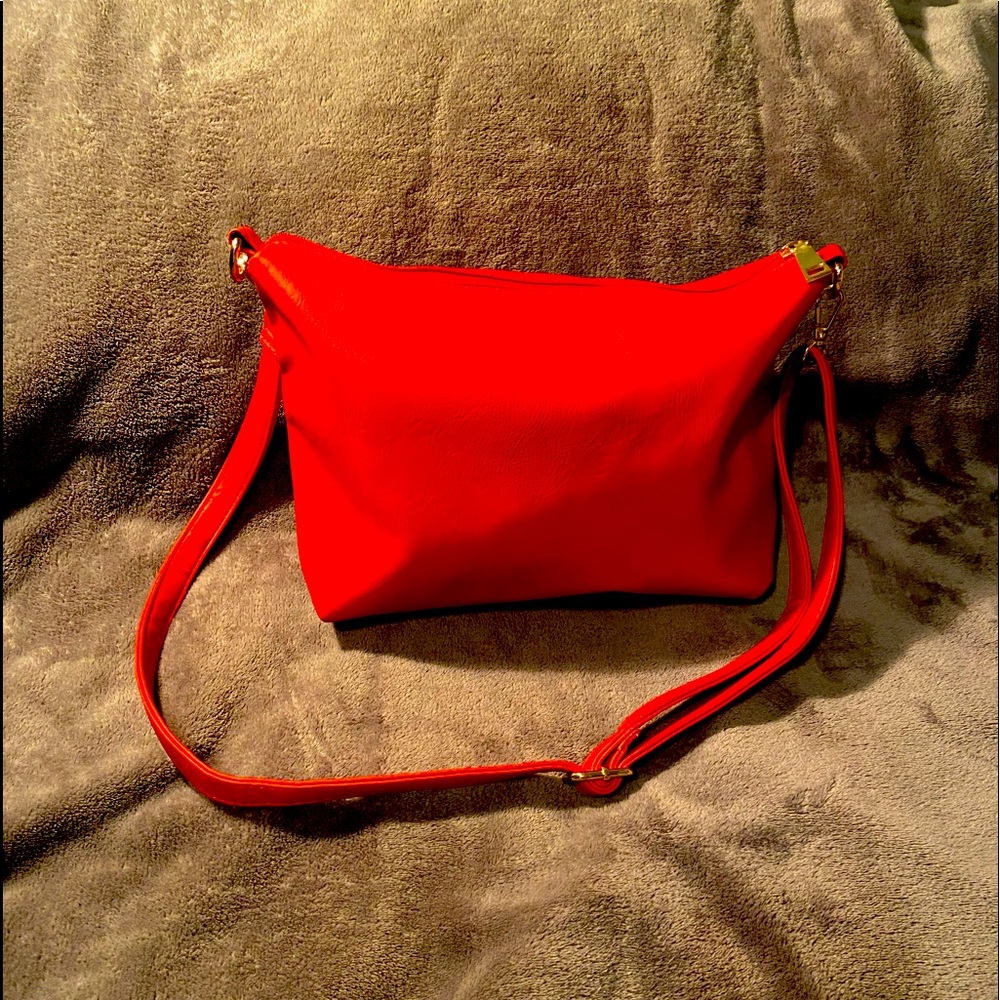 Red leather purse